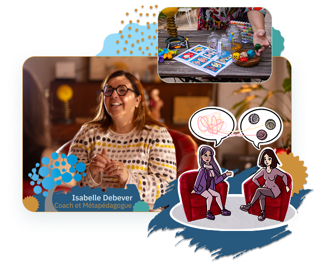 Isabelle Debever en séance : jeux pédagogiques et accompagnement en cabinet